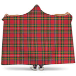 Red And Green Scottish Tartan Print Hooded Blanket