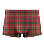 Red And Green Scottish Tartan Print Men's Boxer Briefs