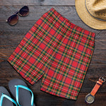 Red And Green Scottish Tartan Print Men's Shorts