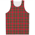 Red And Green Scottish Tartan Print Men's Tank Top