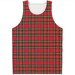 Red And Green Scottish Tartan Print Men's Tank Top