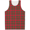 Red And Green Scottish Tartan Print Men's Tank Top