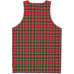 Red And Green Scottish Tartan Print Men's Tank Top