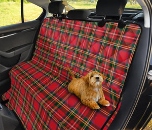 Red And Green Scottish Tartan Print Pet Car Back Seat Cover