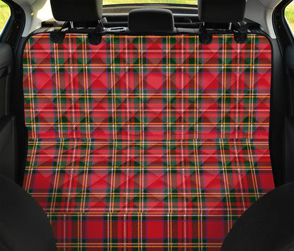 Red And Green Scottish Tartan Print Pet Car Back Seat Cover