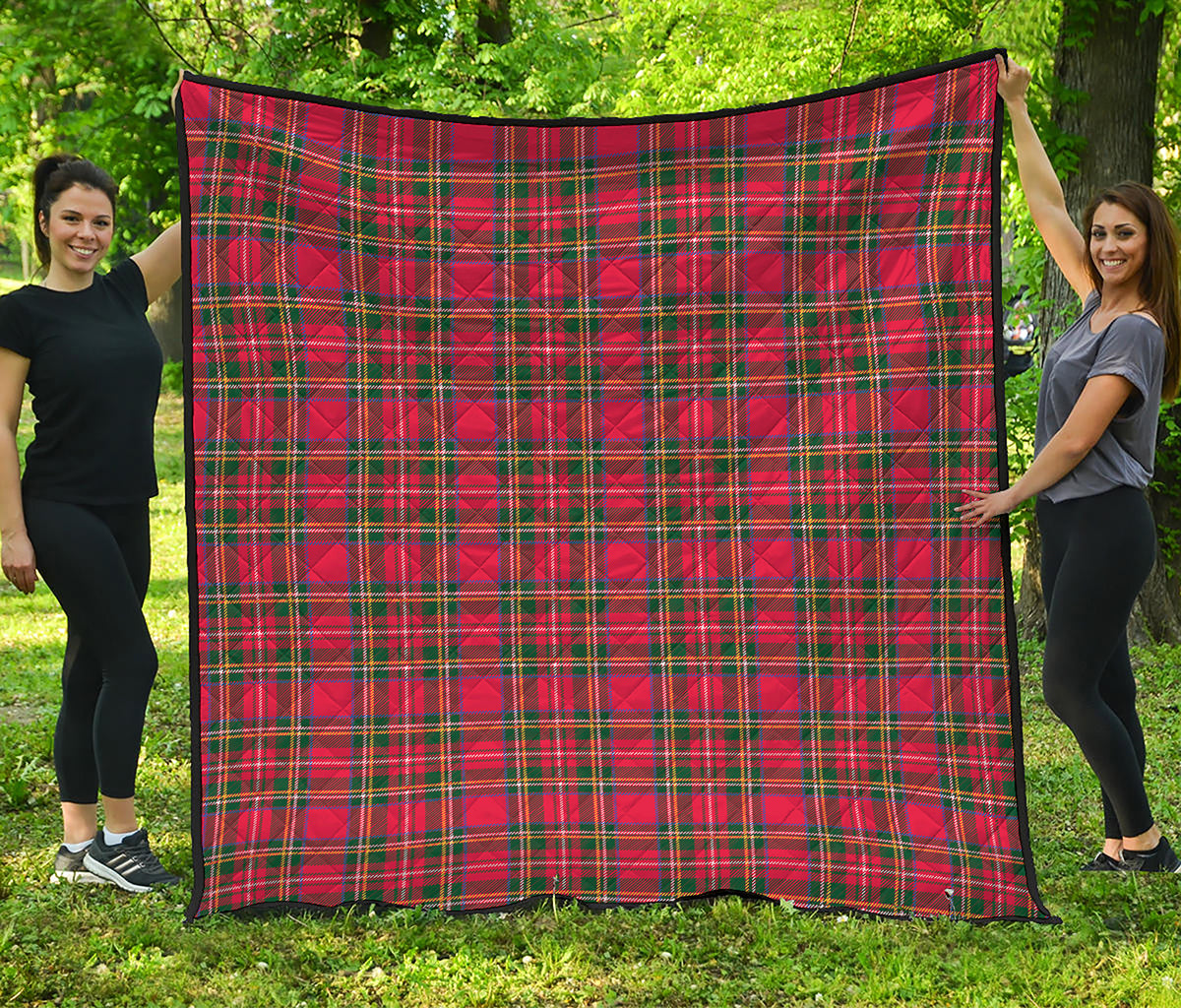 Red And Green Scottish Tartan Print Quilt