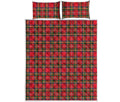 Red And Green Scottish Tartan Print Quilt Bed Set