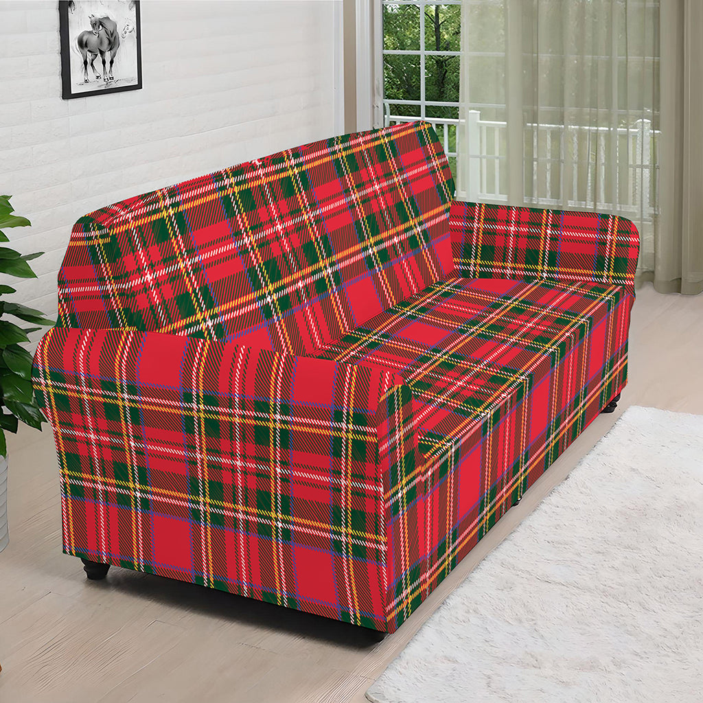 Red And Green Scottish Tartan Print Sofa Cover