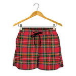 Red And Green Scottish Tartan Print Women's Shorts