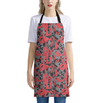 Red And Grey Digital Camo Pattern Print Apron