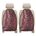 Red And Grey Digital Camo Pattern Print Car Seat Organizers