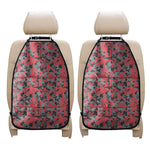 Red And Grey Digital Camo Pattern Print Car Seat Organizers
