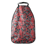 Red And Grey Digital Camo Pattern Print Car Seat Organizers