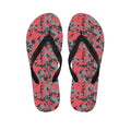 Red And Grey Digital Camo Pattern Print Flip Flops