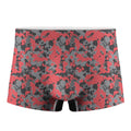 Red And Grey Digital Camo Pattern Print Men's Boxer Briefs
