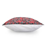 Red And Grey Digital Camo Pattern Print Pillow Cover