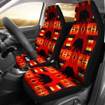 Red And Orange Native Bear Universal Fit Car Seat Covers GearFrost