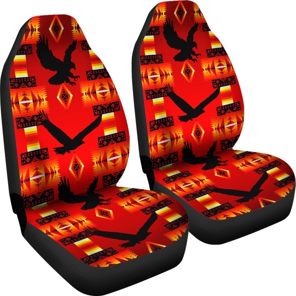 Red And Orange Native Eagle Universal Fit Car Seat Covers GearFrost