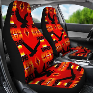 Red And Orange Native Eagle Universal Fit Car Seat Covers GearFrost