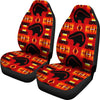 Red And Orange Native Grizzly Bear Universal Fit Car Seat Covers GearFrost
