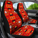 Red And Orange Native Universal Fit Car Seat Covers GearFrost