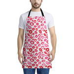 Red And Pink Lips Pattern Print Apron