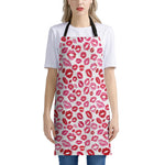 Red And Pink Lips Pattern Print Apron