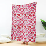 Red And Pink Lips Pattern Print Blanket