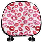 Red And Pink Lips Pattern Print Car Headrest Covers