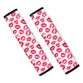 Red And Pink Lips Pattern Print Car Seat Belt Covers