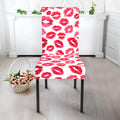 Red And Pink Lips Pattern Print Dining Chair Slipcover