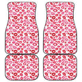 Red And Pink Lips Pattern Print Front and Back Car Floor Mats
