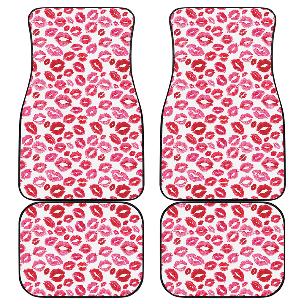 Red And Pink Lips Pattern Print Front and Back Car Floor Mats