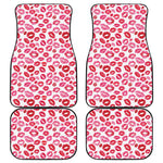 Red And Pink Lips Pattern Print Front and Back Car Floor Mats