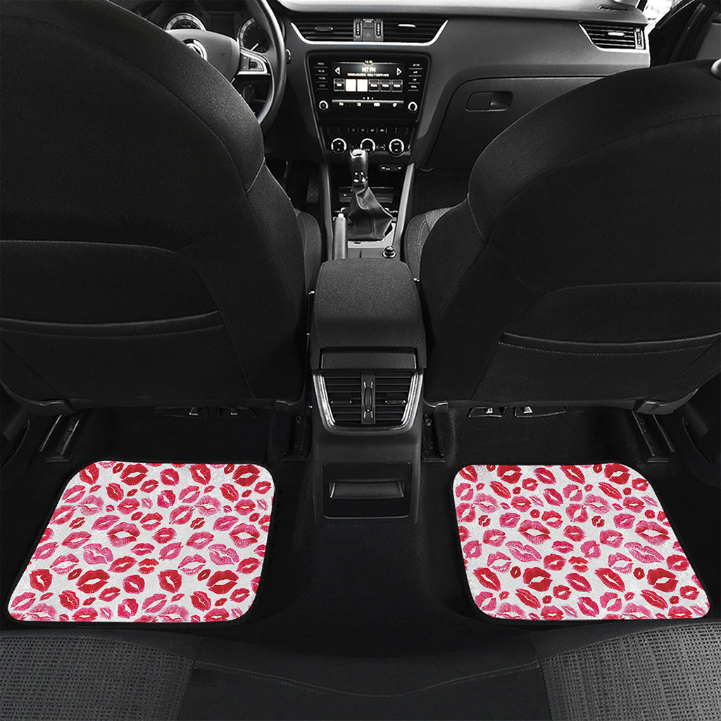 Red And Pink Lips Pattern Print Front and Back Car Floor Mats