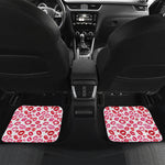 Red And Pink Lips Pattern Print Front and Back Car Floor Mats