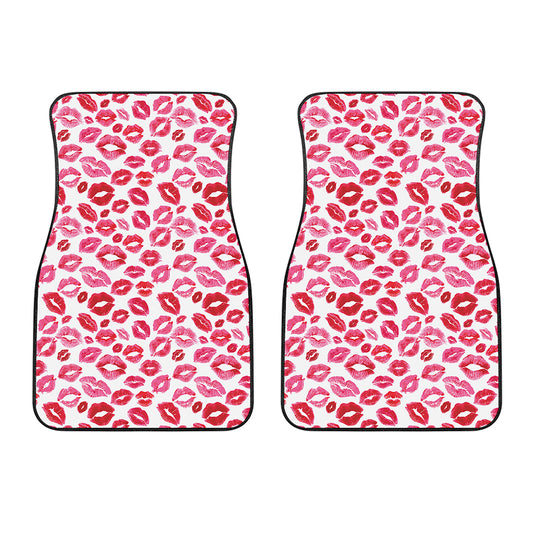 Red And Pink Lips Pattern Print Front Car Floor Mats