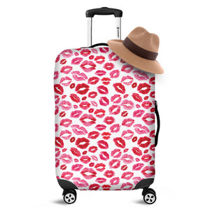 Red And Pink Lips Pattern Print Luggage Cover