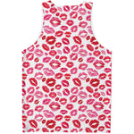 Red And Pink Lips Pattern Print Men's Tank Top