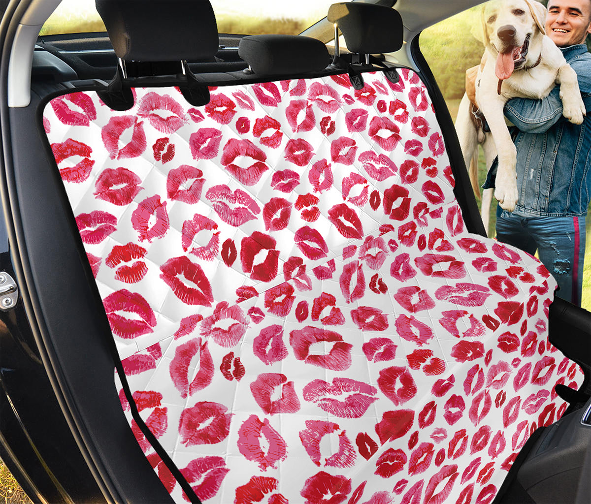 Red And Pink Lips Pattern Print Pet Car Back Seat Cover