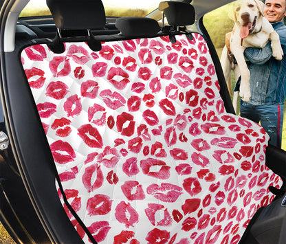 Red And Pink Lips Pattern Print Pet Car Back Seat Cover