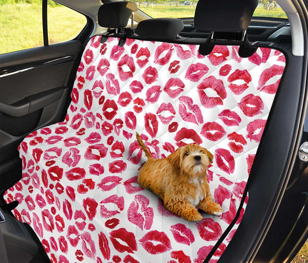 Red And Pink Lips Pattern Print Pet Car Back Seat Cover