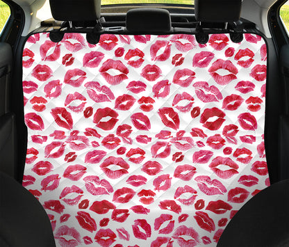 Red And Pink Lips Pattern Print Pet Car Back Seat Cover