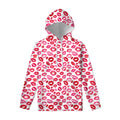 Red And Pink Lips Pattern Print Pullover Hoodie