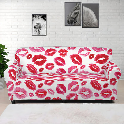 Red And Pink Lips Pattern Print Sofa Cover