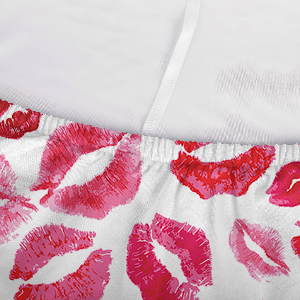 Red And Pink Lips Pattern Print Sofa Cover