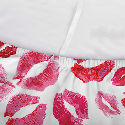 Red And Pink Lips Pattern Print Sofa Cover
