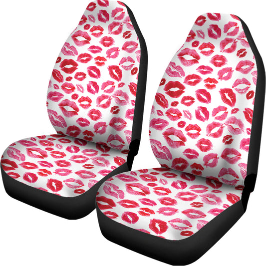 Red And Pink Lips Pattern Print Universal Fit Car Seat Covers