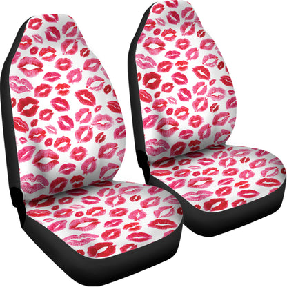 Red And Pink Lips Pattern Print Universal Fit Car Seat Covers