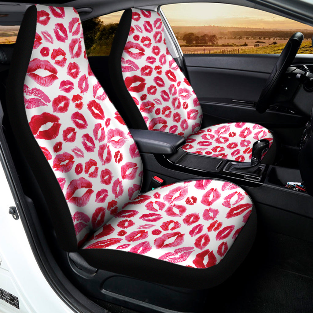Red And Pink Lips Pattern Print Universal Fit Car Seat Covers